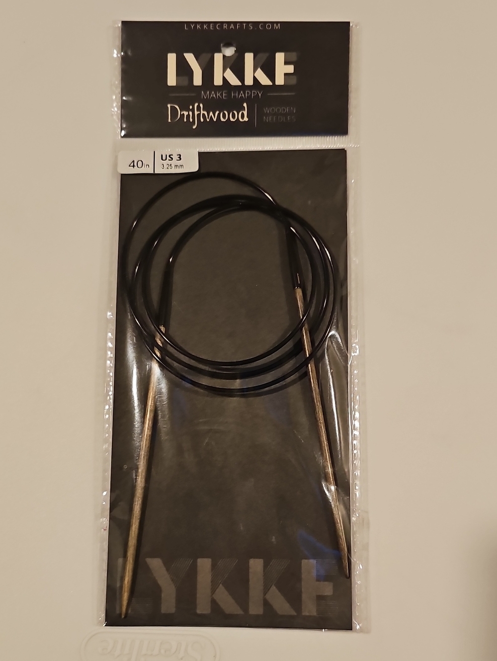 DRIFTWOOD Black Circular Knitting Needles - Fixed Cable